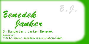 benedek janker business card